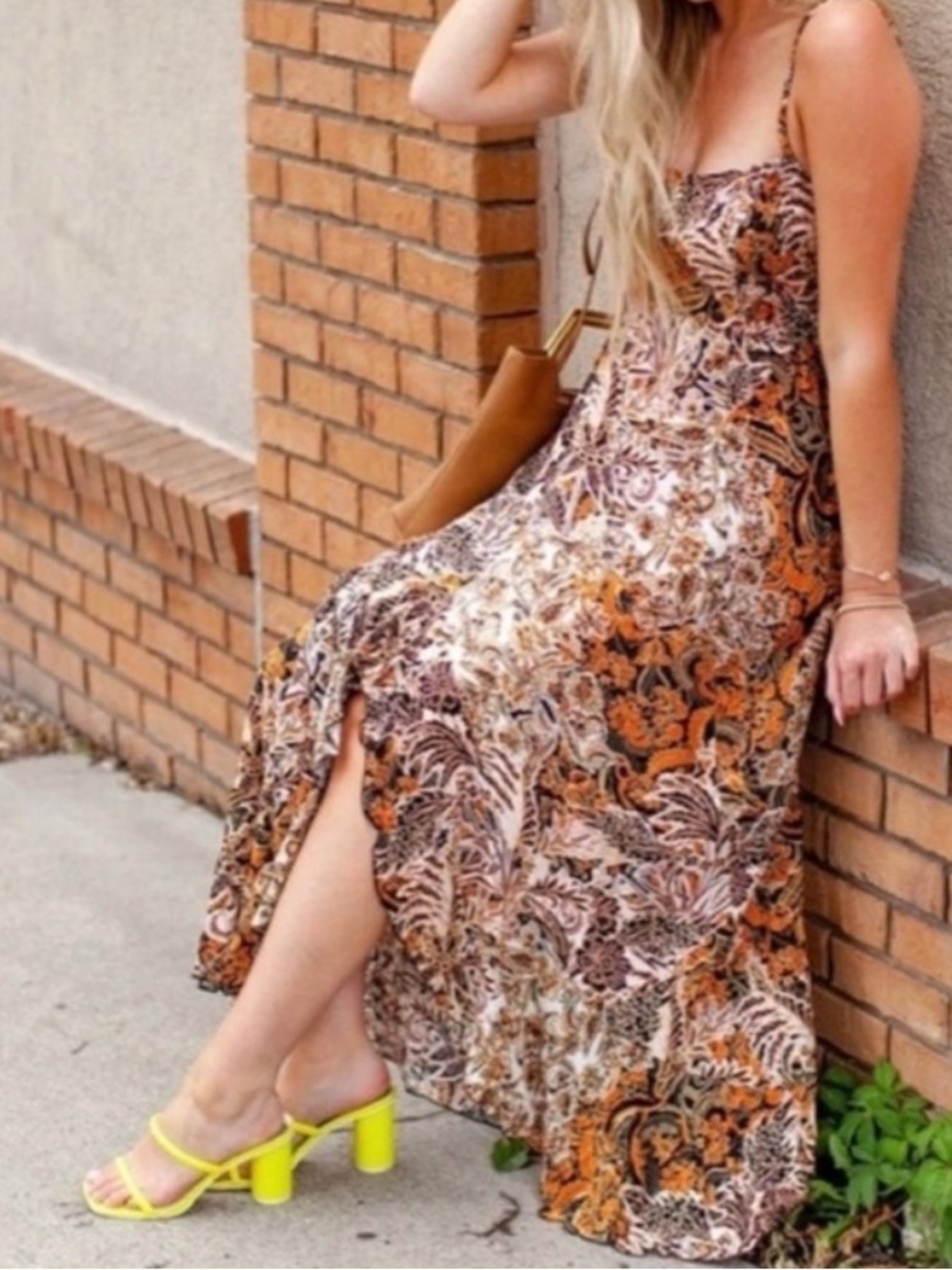 Free people forever yours maxi smocked slip dress size XS